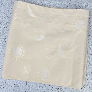Vintage Kids Line Celestial Sun Moon Window Valance Curtain Yellow Jacquard